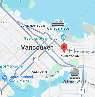 map of Main and Broadway, Vancouver BC Canada